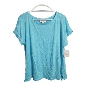 Charter Club Luxury 100% Linen Coastal Resortwear Vacation Blouse M